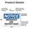 Signmission Emergency Gas Shutoff Valve, 24 in W x Rectangle, Plastic OS-2PACK-NS-P-1824-L-11850 - alternate 3